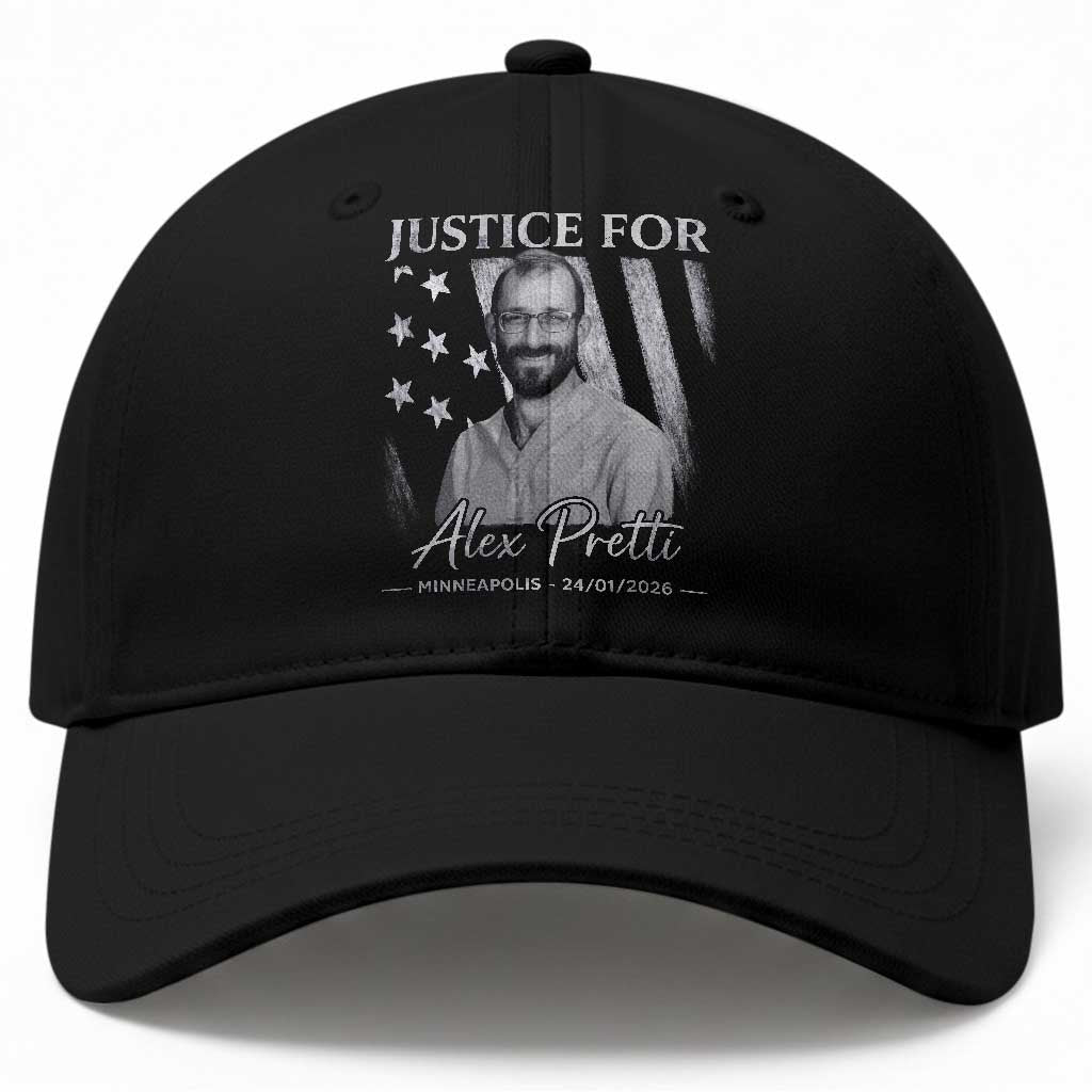 Justice For Alex Pretti Baseball Cap Minneapolis Tribute 2026 Vintage American Flag