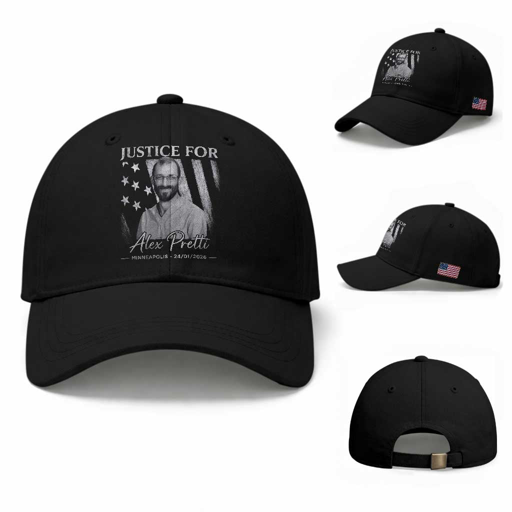 Justice For Alex Pretti Baseball Cap Minneapolis Tribute 2026 Vintage American Flag