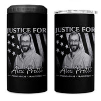 Justice For Alex Pretti 4 in 1 Can Cooler Tumbler Minneapolis Tribute 2026 Vintage American Flag