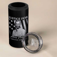Justice For Alex Pretti 4 in 1 Can Cooler Tumbler Minneapolis Tribute 2026 Vintage American Flag