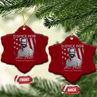 Justice For Alex Pretti Ceramic Ornament Minneapolis Tribute 2026 Vintage American Flag