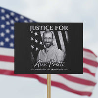 Justice For Alex Pretti Protest Sign Minneapolis Tribute 2026 Vintage American Flag