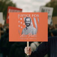 Justice For Alex Pretti Protest Sign Minneapolis Tribute 2026 Vintage American Flag