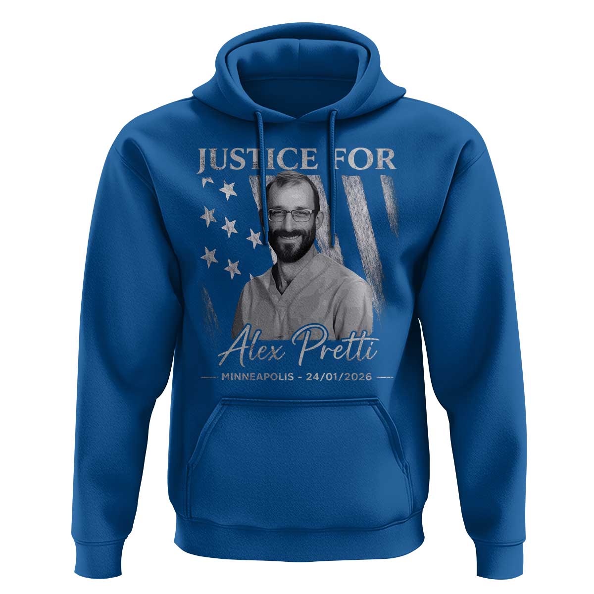 Justice For Alex Pretti Hoodie Minneapolis Tribute 2026 Vintage American Flag