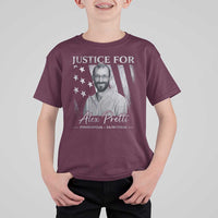 Justice For Alex Pretti T Shirt For Kid Minneapolis Tribute 2026 Vintage American Flag