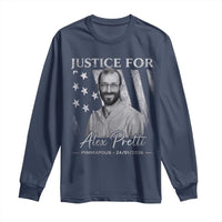 Justice For Alex Pretti Long Sleeve Shirt Minneapolis Tribute 2026 Vintage American Flag