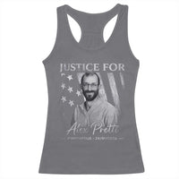 Justice For Alex Pretti Racerback Tank Top Minneapolis Tribute 2026 Vintage American Flag