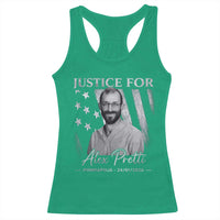 Justice For Alex Pretti Racerback Tank Top Minneapolis Tribute 2026 Vintage American Flag