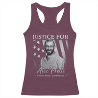 Justice For Alex Pretti Racerback Tank Top Minneapolis Tribute 2026 Vintage American Flag