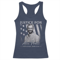Justice For Alex Pretti Racerback Tank Top Minneapolis Tribute 2026 Vintage American Flag