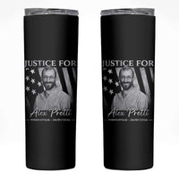 Justice For Alex Pretti Skinny Tumbler Minneapolis Tribute 2026 Vintage American Flag
