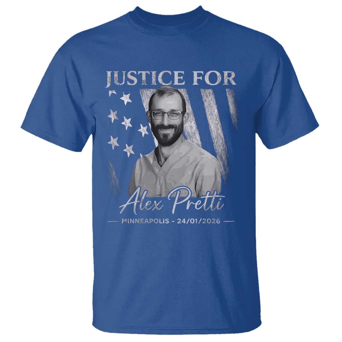 Justice For Alex Pretti T Shirt Minneapolis Tribute 2026 Vintage American Flag