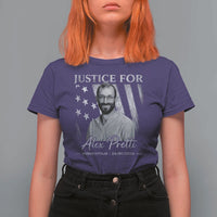 Justice For Alex Pretti T Shirt For Women Minneapolis Tribute 2026 Vintage American Flag