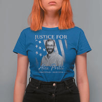 Justice For Alex Pretti T Shirt For Women Minneapolis Tribute 2026 Vintage American Flag