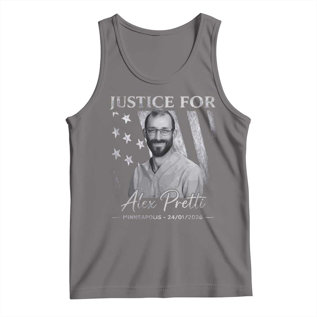 Justice For Alex Pretti Tank Top Minneapolis Tribute 2026 Vintage American Flag