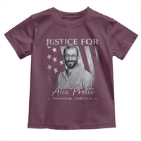 Justice For Alex Pretti Toddler T Shirt Minneapolis Tribute 2026 Vintage American Flag