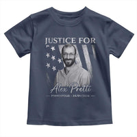 Justice For Alex Pretti Toddler T Shirt Minneapolis Tribute 2026 Vintage American Flag