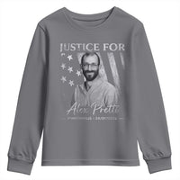 Justice For Alex Pretti Youth Sweatshirt Minneapolis Tribute 2026 Vintage American Flag