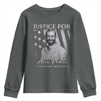 Justice For Alex Pretti Youth Sweatshirt Minneapolis Tribute 2026 Vintage American Flag