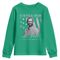 Justice For Alex Pretti Youth Sweatshirt Minneapolis Tribute 2026 Vintage American Flag