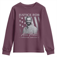 Justice For Alex Pretti Youth Sweatshirt Minneapolis Tribute 2026 Vintage American Flag