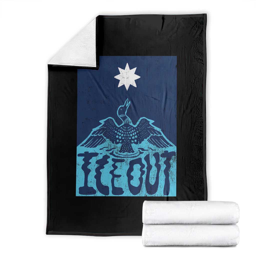 Ice Out Minnesota Loon Throw Blanket MN State Protest