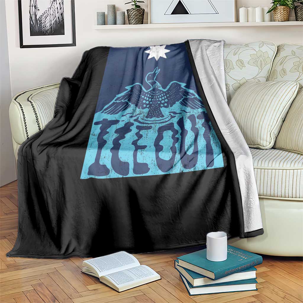 Ice Out Minnesota Loon Throw Blanket MN State Protest