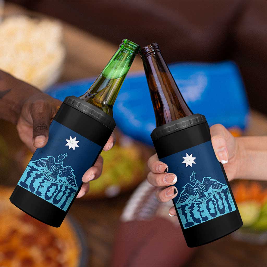 Ice Out Minnesota Loon 4 in 1 Can Cooler Tumbler MN State Protest