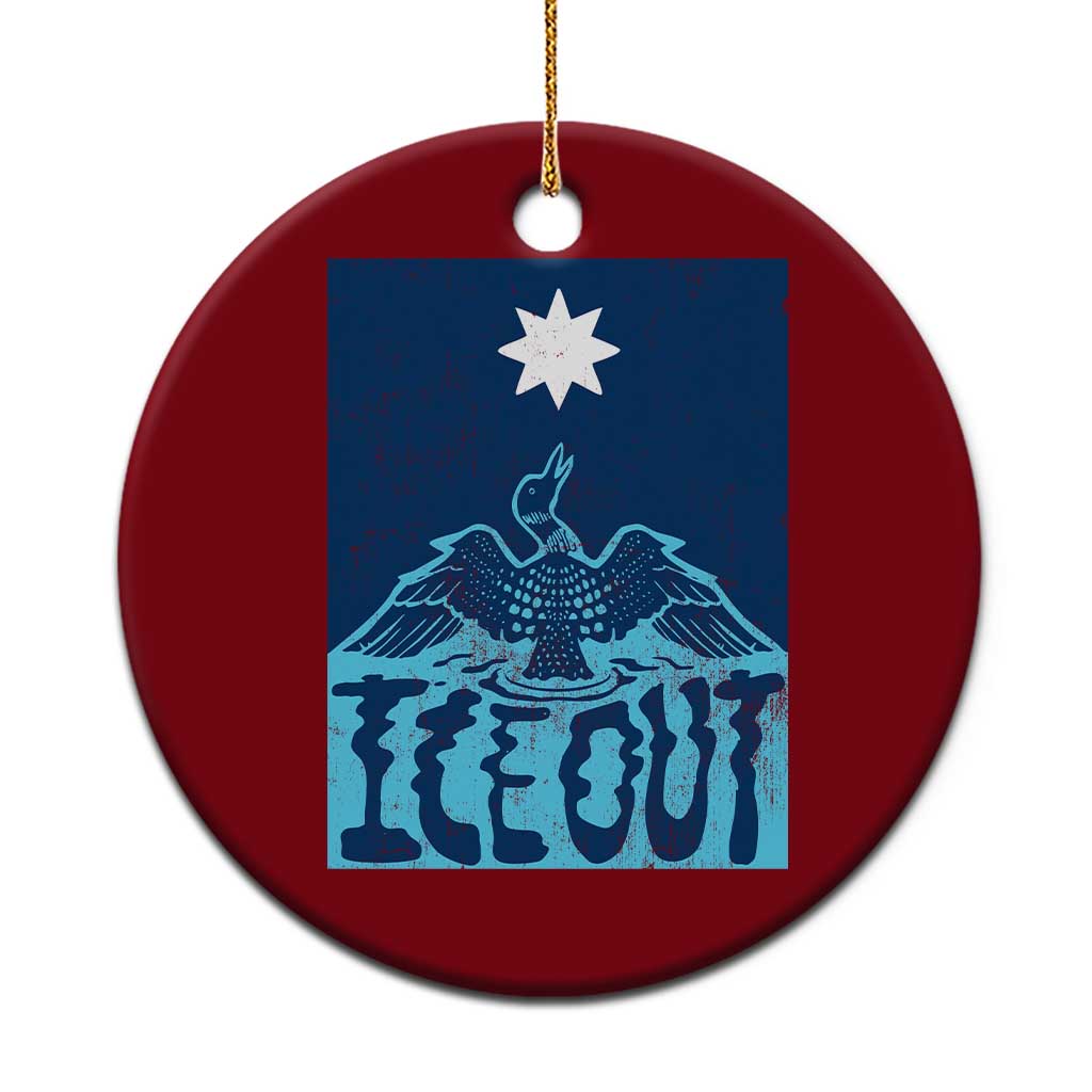 Ice Out Minnesota Loon Ceramic Ornament MN State Protest