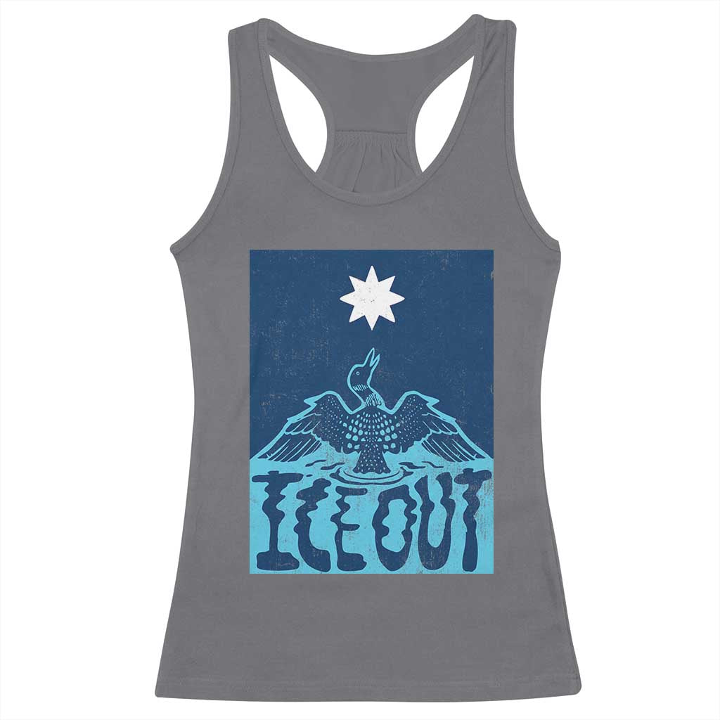 Ice Out Minnesota Loon Racerback Tank Top MN State Protest