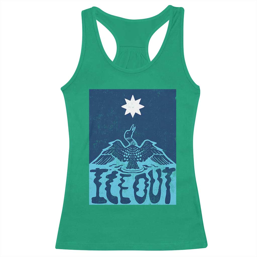 Ice Out Minnesota Loon Racerback Tank Top MN State Protest