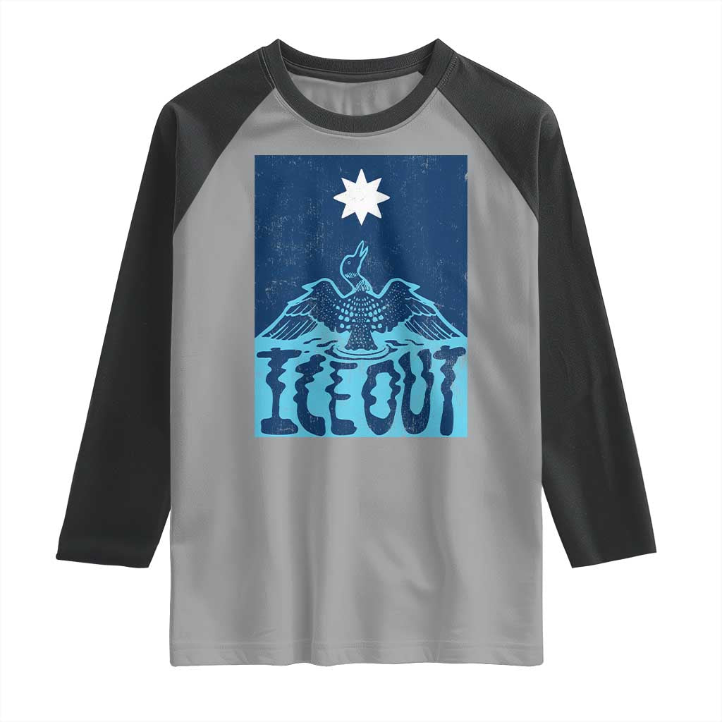 Ice Out Minnesota Loon Raglan Shirt MN State Protest