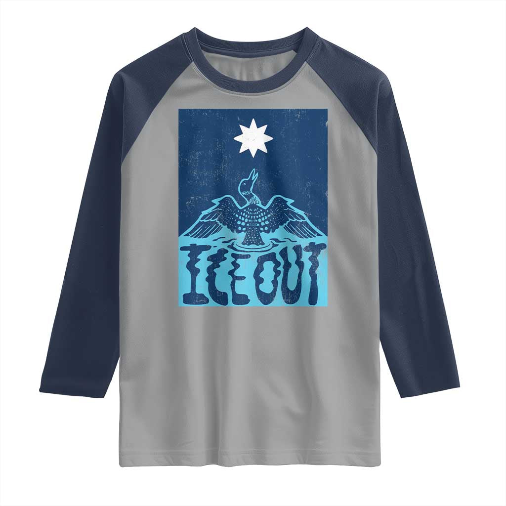 Ice Out Minnesota Loon Raglan Shirt MN State Protest