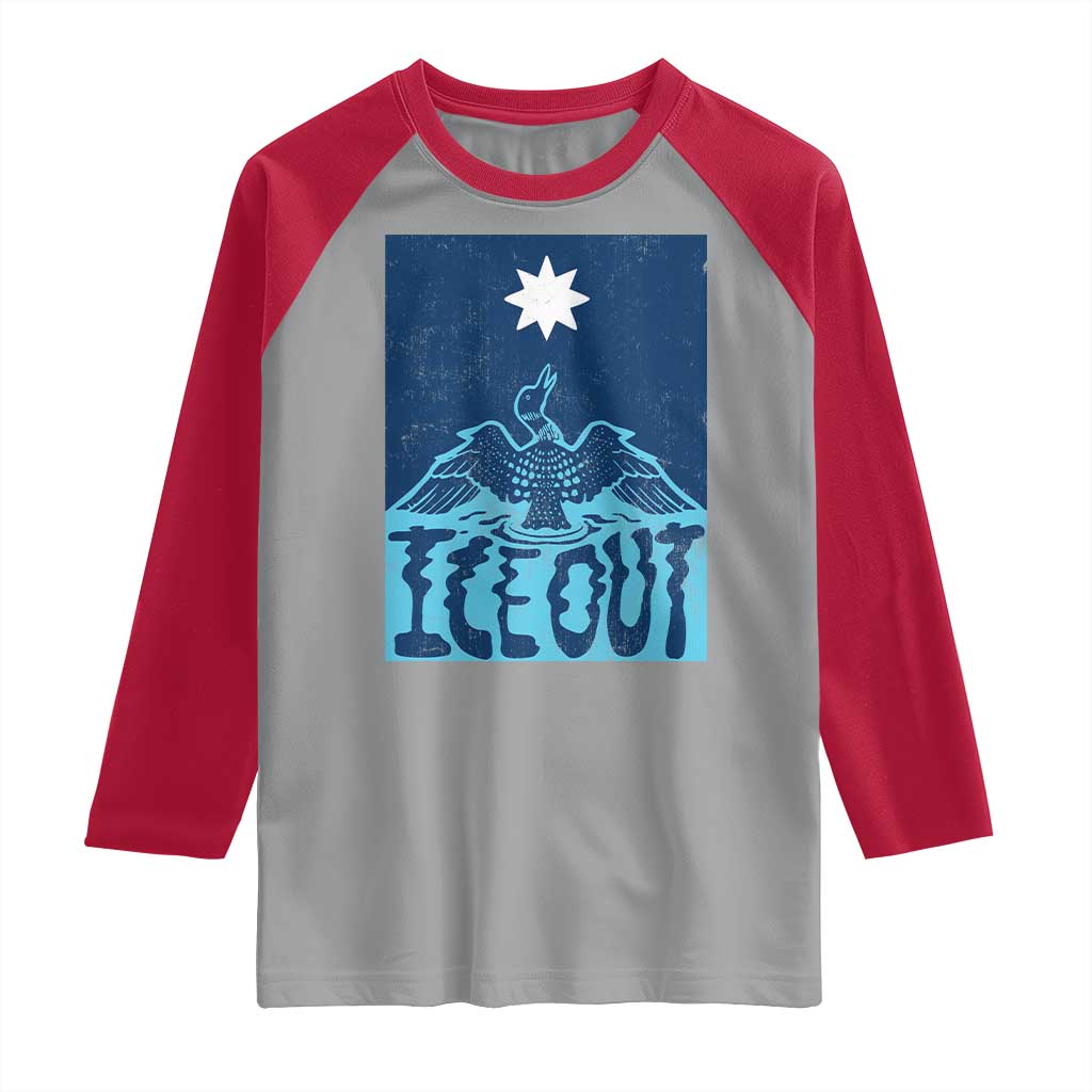 Ice Out Minnesota Loon Raglan Shirt MN State Protest