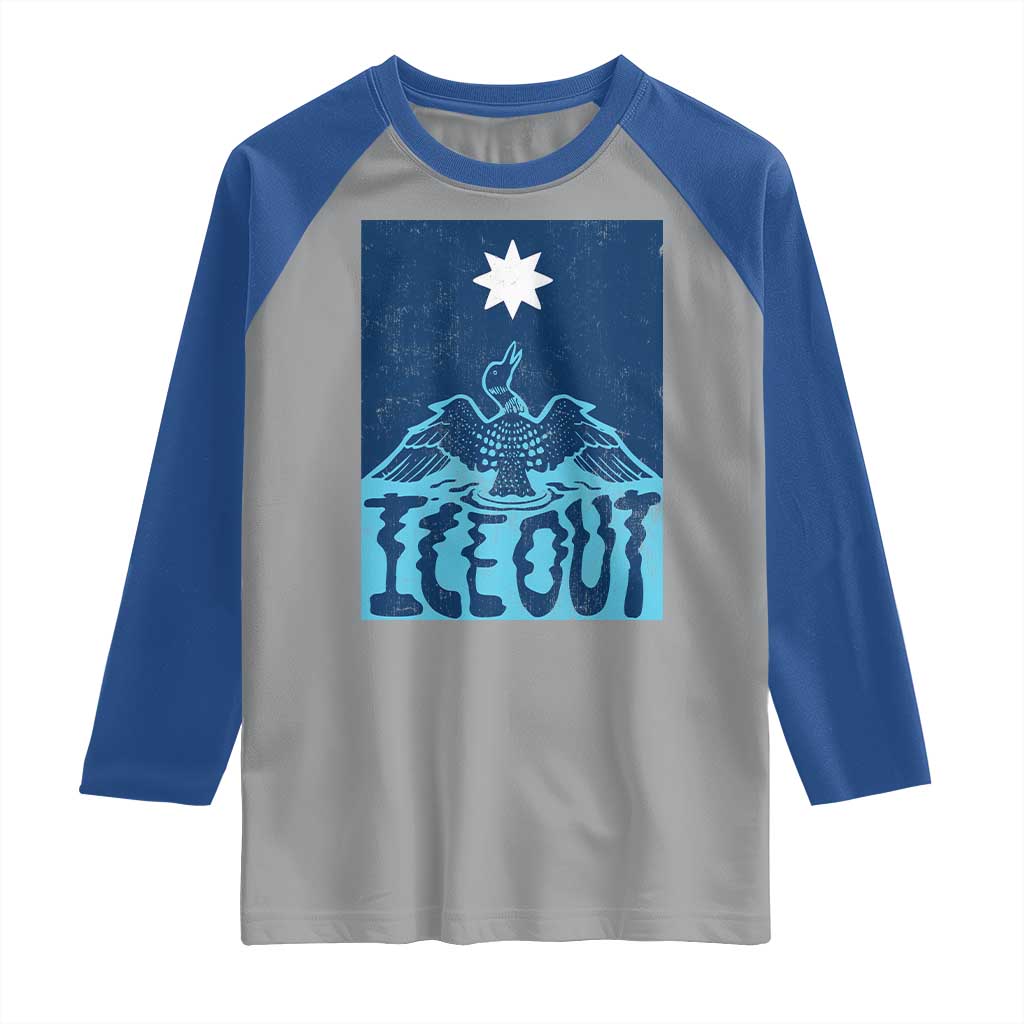 Ice Out Minnesota Loon Raglan Shirt MN State Protest