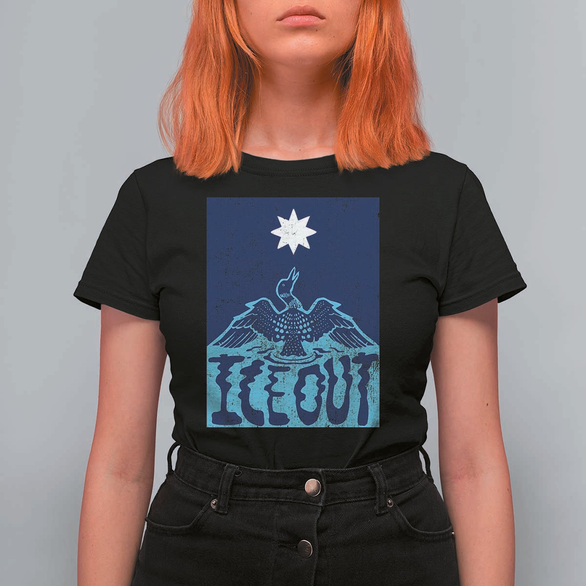 Ice Out Minnesota Loon T Shirt For Women MN State Protest