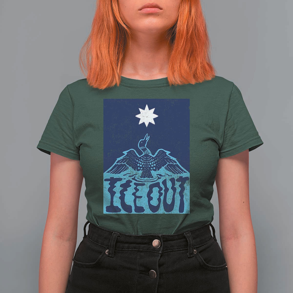 Ice Out Minnesota Loon T Shirt For Women MN State Protest