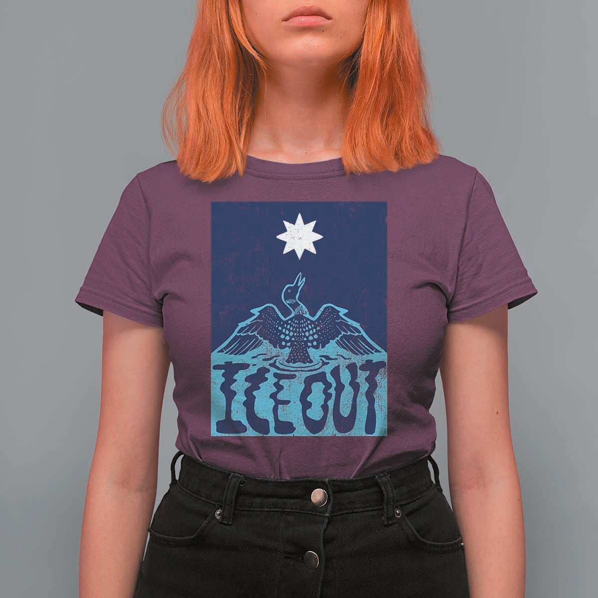 Ice Out Minnesota Loon T Shirt For Women MN State Protest