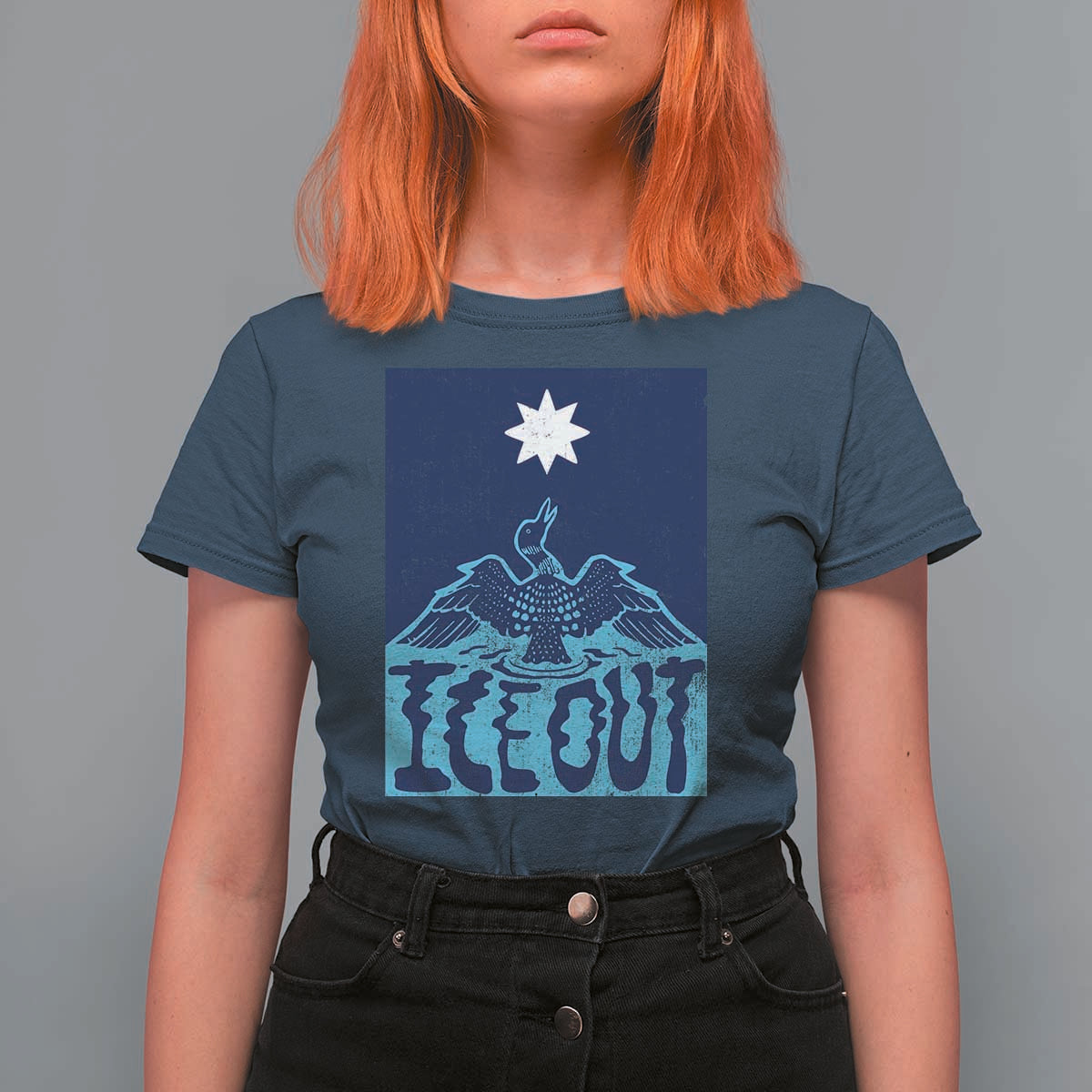 Ice Out Minnesota Loon T Shirt For Women MN State Protest
