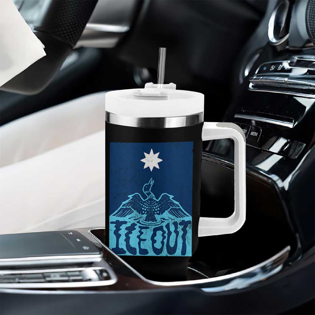 Ice Out Minnesota Loon Tumbler With Handle MN State Protest