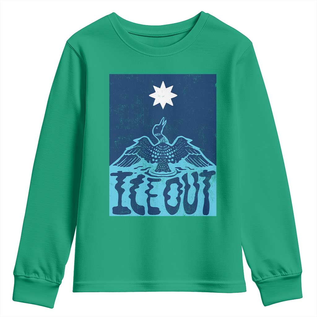 Ice Out Minnesota Loon Youth Sweatshirt MN State Protest