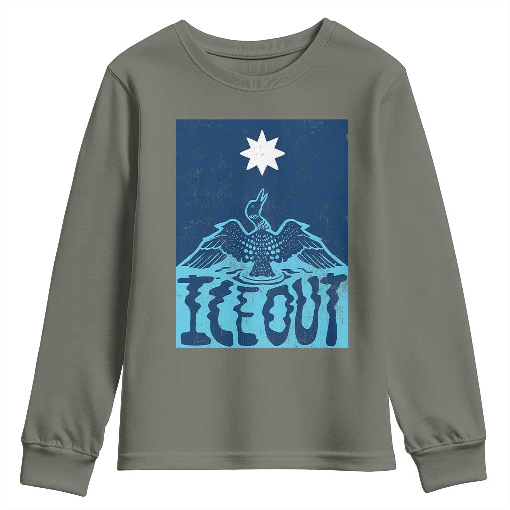 Ice Out Minnesota Loon Youth Sweatshirt MN State Protest
