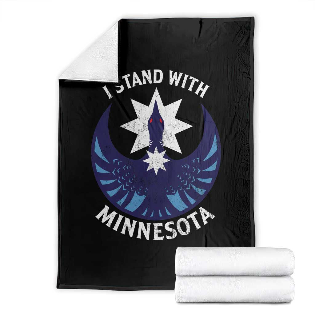 I Stand With Minnesota Throw Blanket Rebel Common Loon Minnesota Protest