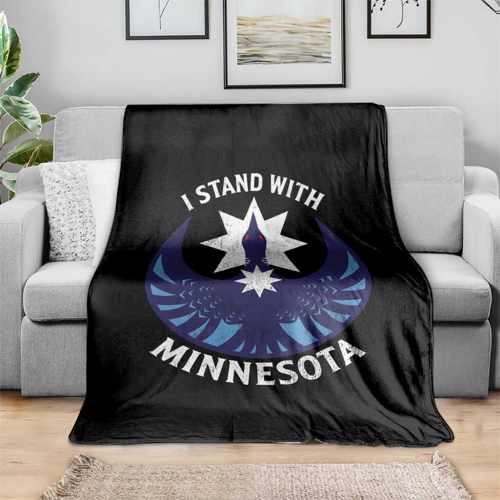 I Stand With Minnesota Throw Blanket Rebel Common Loon Minnesota Protest