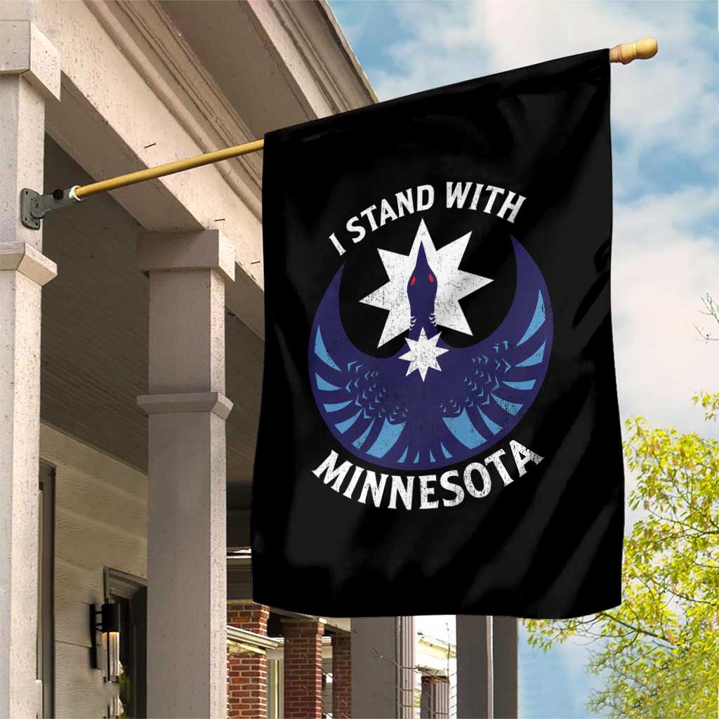 I Stand With Minnesota Garden Flag Rebel Common Loon Minnesota Protest