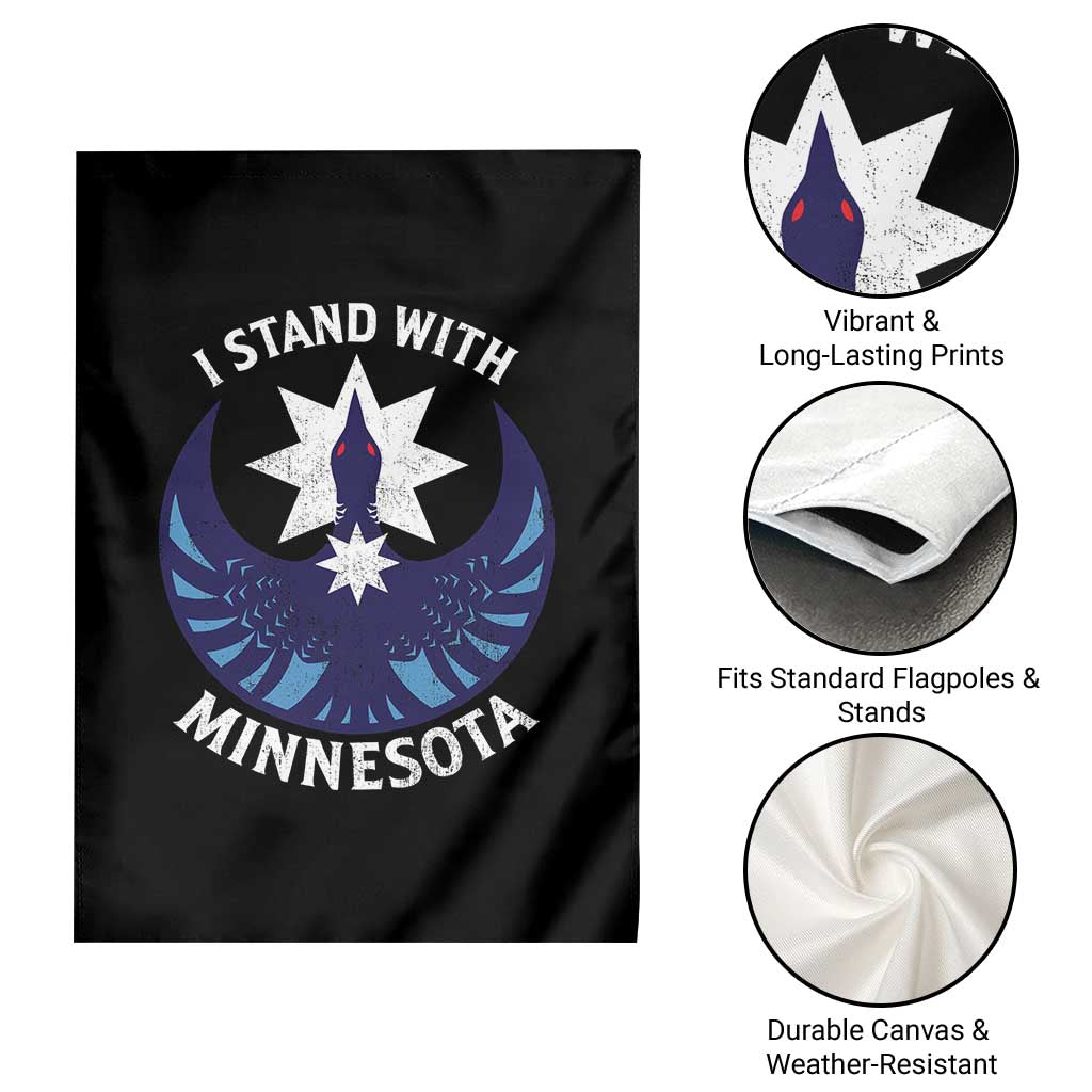 I Stand With Minnesota Garden Flag Rebel Common Loon Minnesota Protest