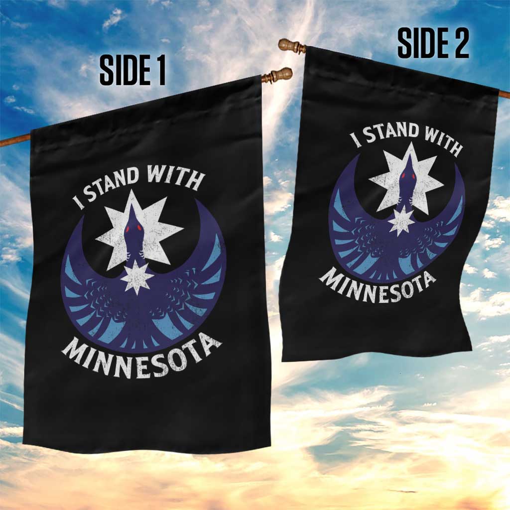 I Stand With Minnesota Garden Flag Rebel Common Loon Minnesota Protest