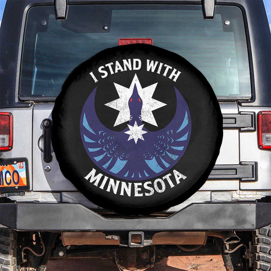 I Stand With Minnesota Spare Tire Cover Rebel Common Loon Minnesota Protest