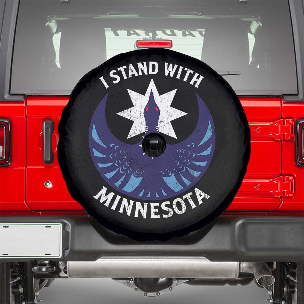 I Stand With Minnesota Spare Tire Cover Rebel Common Loon Minnesota Protest