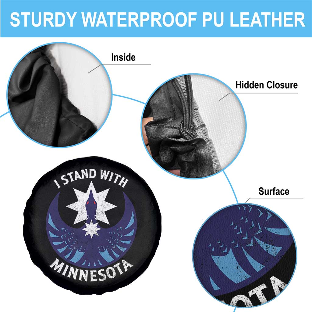 I Stand With Minnesota Spare Tire Cover Rebel Common Loon Minnesota Protest